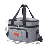 10L Insulated Lunch Bag Waterproof Cooler Bag with Strap for Picnic Work Travel - Side View
