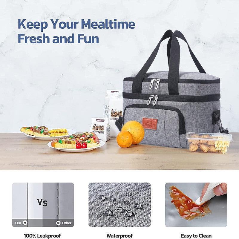 10L Insulated Lunch Bag Waterproof Cooler Bag with Strap for Picnic Work Travel