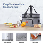10L Insulated Lunch Bag Waterproof Cooler Bag with Strap for Picnic Work Travel