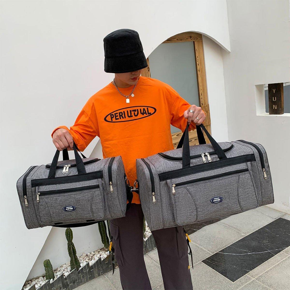 Large Capacity Waterproof Travel Luggage Bag Lightweight Foldable Handbag - Small-Black