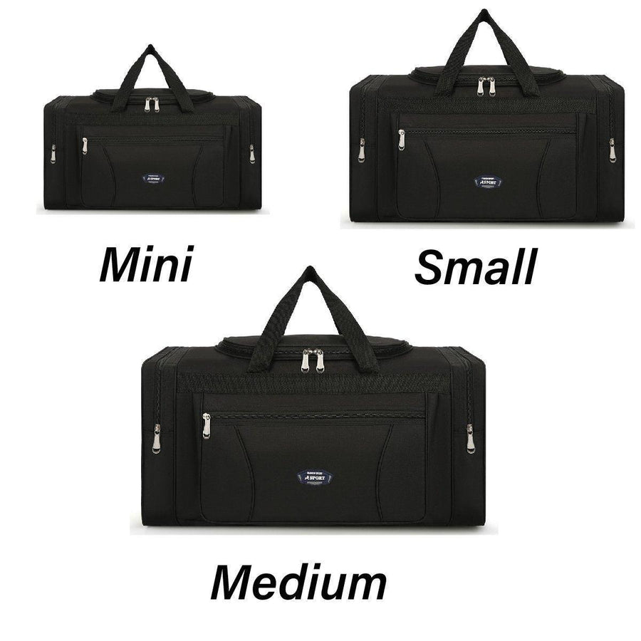 Large Capacity Waterproof Travel Luggage Bag Lightweight Foldable Handbag - Medium-Grey