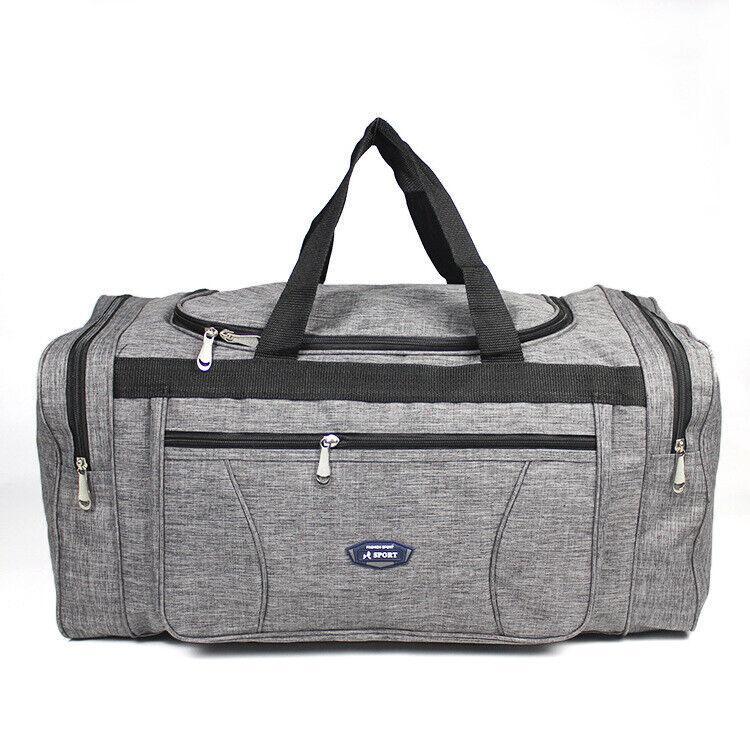 Large Capacity Waterproof Travel Luggage Bag Lightweight Foldable Handbag - Medium-Grey