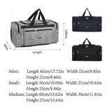 Large Capacity Waterproof Travel Luggage Bag Lightweight Foldable Handbag - Small-Grey - Side View