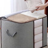1/4X Bamboo Charcoal Clothes & Quilt Storage Bag with Zipper Box - 2xVertical + 2xHorizontal