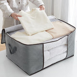 1/4X Bamboo Charcoal Clothes & Quilt Storage Bag with Zipper Box - 2xVertical + 2xHorizontal - Extra Image