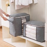 1/4X Bamboo Charcoal Clothes & Quilt Storage Bag with Zipper Box - 2xVertical + 2xHorizontal