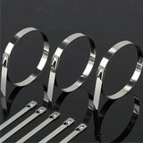20X Stainless Steel Cable Ties S304 Marine Grade Zip Strap Locking Wrap 100-800Mm - 4.6x700mm - Close-Up Angle
