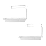 Telescopic Sink Rack Holder Expandable Storage Drain Basket Home Kitchen Kit - Grey