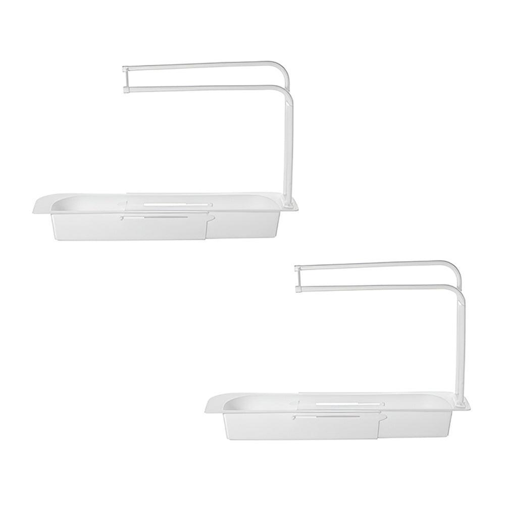 Telescopic Sink Rack Holder Expandable Storage Drain Basket Home Kitchen Kit - Grey