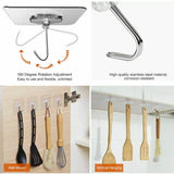 24-48Pcs Clear Seamless Adhesive Hook Strong Stick Wall Hook Load Kitchen Hanger - 24 PCS - Side View