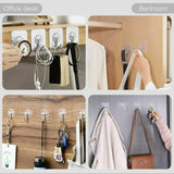 24-48Pcs Clear Seamless Adhesive Hook Strong Stick Wall Hook Load Kitchen Hanger - 24 PCS - 45-Degree Angle