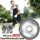6/8inch Weed Brush Steel Wire Trimmer Wheel Garden Lawnmower Head Tool Grass Cutter - 6'' - Front View