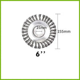 6/8inch Weed Brush Steel Wire Trimmer Wheel Garden Lawnmower Head Tool Grass Cutter - 6'' - Top-Down View