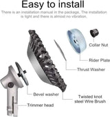6/8inch Weed Brush Steel Wire Trimmer Wheel Garden Lawnmower Head Tool Grass Cutter - 6'' - Rear View