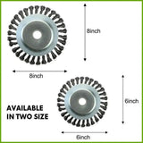 6/8inch Weed Brush Steel Wire Trimmer Wheel Garden Lawnmower Head Tool Grass Cutter - 6'' - Extra Image