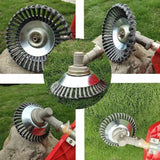 6/8inch Weed Brush Steel Wire Trimmer Wheel Garden Lawnmower Head Tool Grass Cutter - 6'' - Extra Image