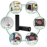 Black Vacuum Food Sealer Seal Bags Rolls Saver Storage Commercial 20/28Cm*5M - 20cm* 5m* 1 Roll - Low Angle