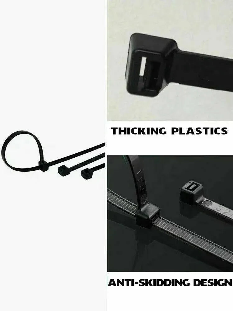 50X Cable Ties Zip Ties Nylon Uv Stabilised Black Cable Tie - 10*700mm White