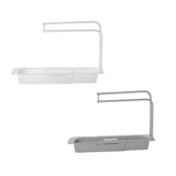 Telescopic Sink Rack Holder Expandable Storage Drain Basket Home Kitchen Kit - White - Extra Image