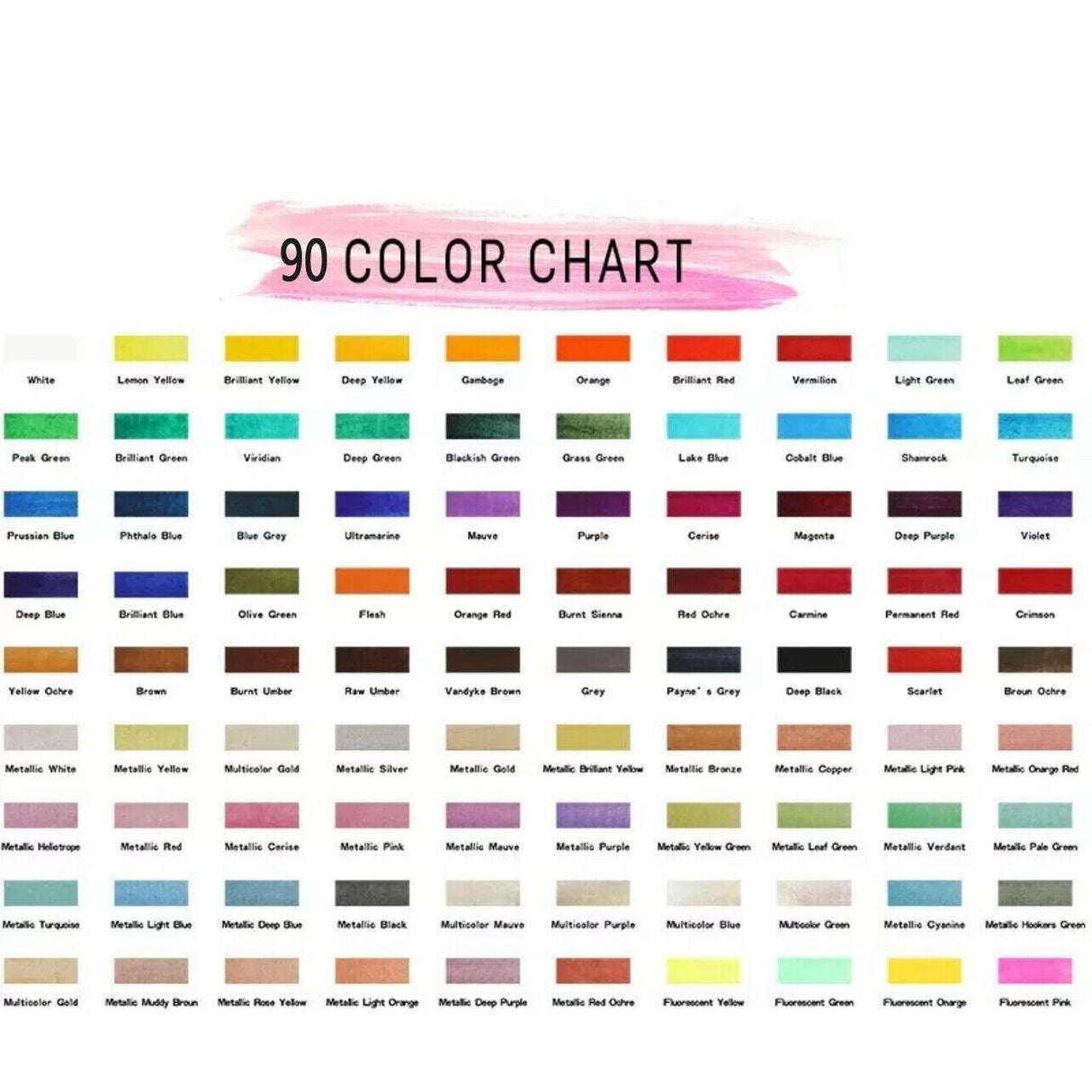 12-90 Watercolour Paint Set With Brush Painting Water Colour Kits - 90 Colours