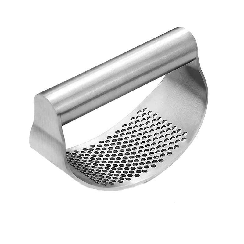 Stainless Steel Garlic Masher Press Crusher Squeezer Masher Kitchen Gadget - Silver
