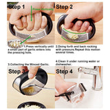Stainless Steel Garlic Masher Press Crusher Squeezer Masher Kitchen Gadget - Silver