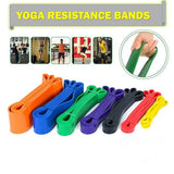 Heavy Duty Resistance Yoga Band Loop Exercise Fitness Workout Band Gym Band - Blue 125-170 lbs (64mm*2080mm) - Front View