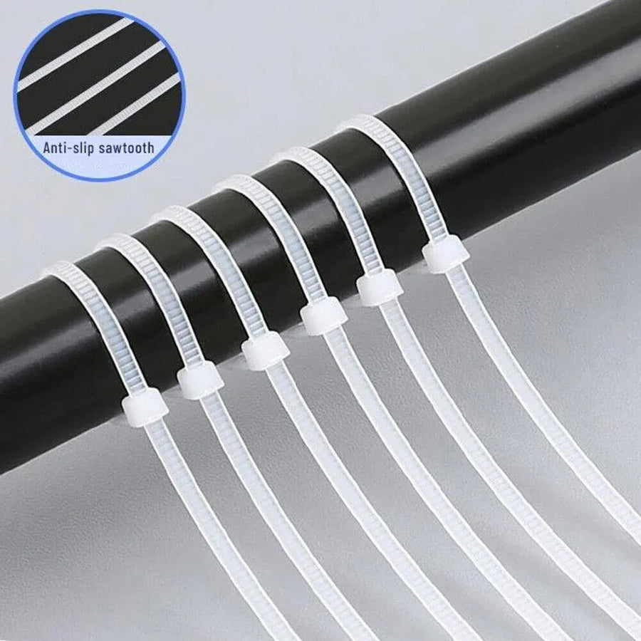 100X Cable Ties Zip Ties Nylon UV Stabilised Bulk White Cable Ties - 10*920mm White