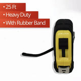 Steel Measuring Tape with Lock Rubber Grip Metric and Inch Ruler 3M 5M 10M - 3M - Rear View