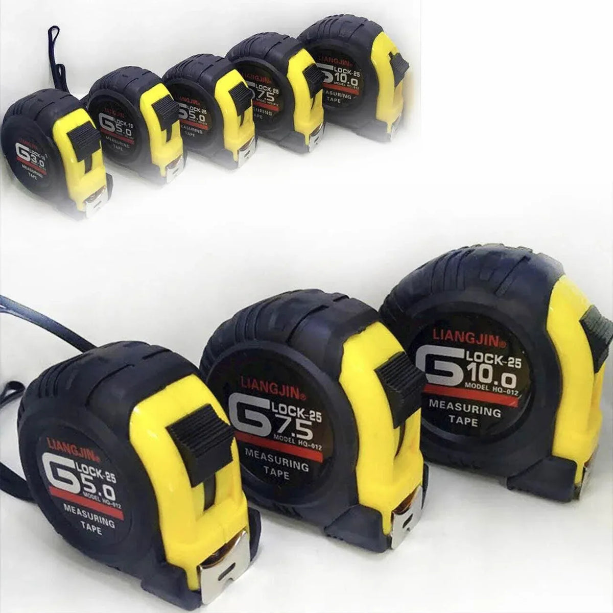 Steel Measuring Tape with Lock Rubber Grip Metric and Inch Ruler 3M 5M 10M - 3M