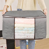 1/4X Bamboo Charcoal Clothes & Quilt Storage Bag with Zipper Box - 4 x Vertical