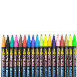 Flysea 12-80 Colours Acrylic Paint Pens Painting Stone Ceramic Glass Markers 0.7 - 12-Colour Set
