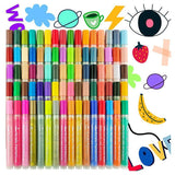 Flysea 12-80 Colours Acrylic Paint Pens Painting Stone Ceramic Glass Markers 0.7 - Gold*3+Silver*3 Set - Side View