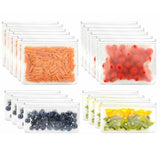 10-40PCS PEVA Food Storage Bags Reusable Zip Lock Pouch Fresh Sealer - 10 PCS Small - Low Angle