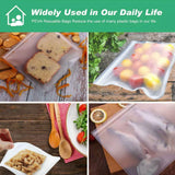 10-40PCS PEVA Food Storage Bags Reusable Zip Lock Pouch Fresh Sealer - 6PCS Large+4 PCS Small - 45-Degree Angle