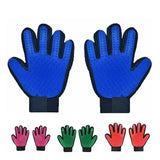 Pet Dog Cat Massage Hair Removal Grooming Comb Touch Cleaning Brush Magic Glove - Blue Right Hand