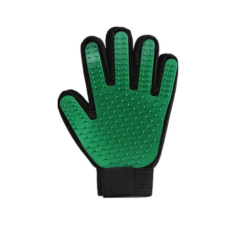 Pet Dog Cat Massage Hair Removal Grooming Comb Touch Cleaning Brush Magic Glove - Green Left Hand