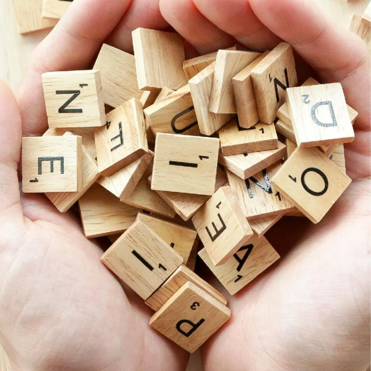 20X Wooden Alphabet Scrabble Tiles A-Z Letters and Numbers DIY Craft Game Pieces - Letter X 20pcs