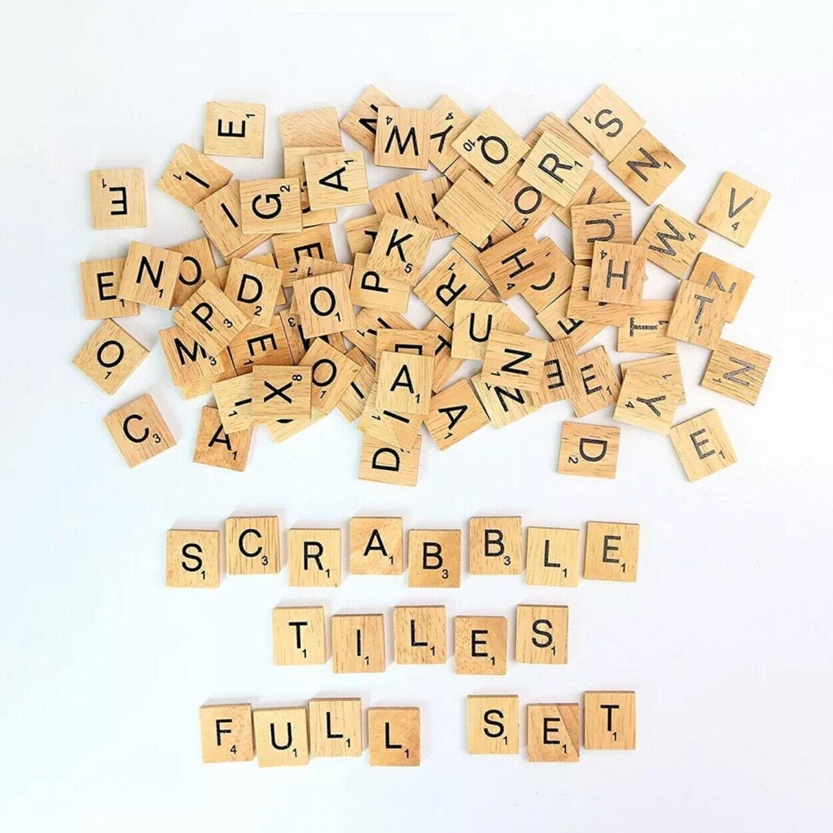 20X Wooden Alphabet Scrabble Tiles A-Z Letters and Numbers DIY Craft Game Pieces - Letter B 20pcs