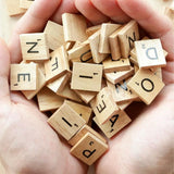20X Wooden Alphabet Scrabble Tiles A-Z Letters and Numbers DIY Craft Game Pieces - Letter M 20pcs - Top-Down View