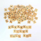 20X Wooden Alphabet Scrabble Tiles A-Z Letters and Numbers DIY Craft Game Pieces - Letter O 20pcs - 45-Degree Angle
