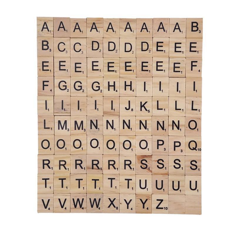20X Wooden Alphabet Scrabble Tiles A-Z Letters and Numbers DIY Craft Game Pieces - Letter U 20pcs