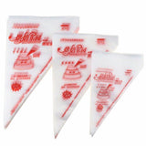 100-200Pcs Disposable Piping Bags For Cake Decor Icing Frosting Piping Nozzles - Red-Small *100 PCS - Front View