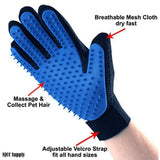 Pet Dog Cat Massage Hair Removal Grooming Comb Touch Cleaning Brush Magic Glove - Red Right Hand - Rear View