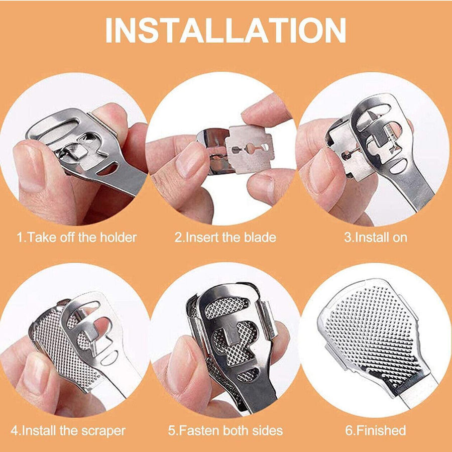 Foot File Hard Skin Remover Callus Shaver Corn Cutter Tool Pedicure + 10 Blades