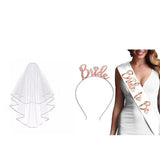 Bride To Be Hen Veil Sash Tiara Hens Night Bridal Shower Kitchen Tea Accessories - Package 4