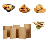 Brown Kraft Paper Bags Take Away Food Lolly Grocery Buffet Craft Gift Market Bag - 15.5 X 10 X 30CM - Top-Down View
