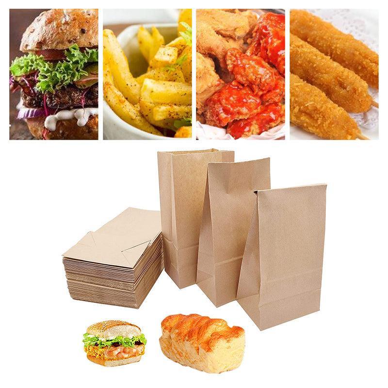Brown Kraft Paper Bags Take Away Food Lolly Grocery Buffet Craft Gift Market Bag - 9 X 5.5 X 17CM