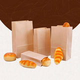 Brown Kraft Paper Bags Take Away Food Lolly Grocery Buffet Craft Gift Market Bag - 9 X 5.5 X 17CM - 45-Degree Angle