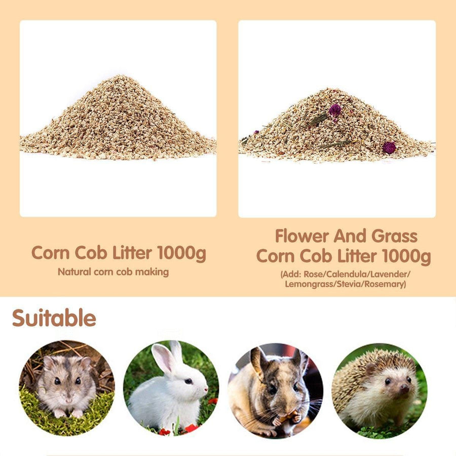 Plants Corncob Bedding Nest Pad for Hamster Rabbit Hedgehog Small Pet Supplies - Corn Cob Litter